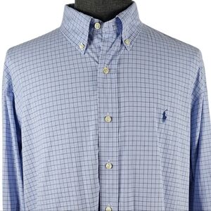 Ralph Lauren Custom Fit Men's Plaid Long Sleeve Button Down Collar Pony Size XXL